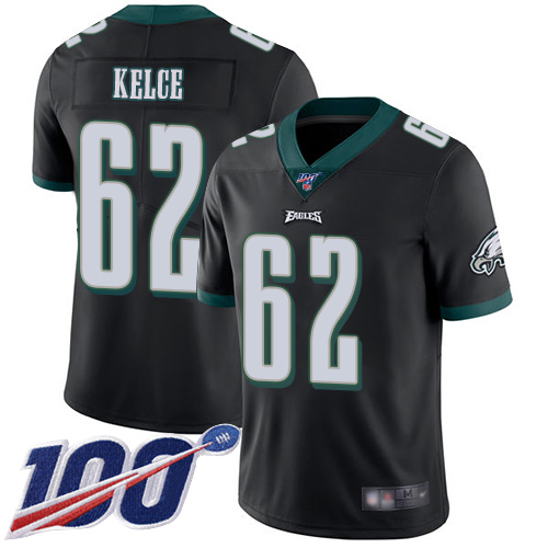 Men Philadelphia Eagles #62 Jason Kelce Black Alternate Vapor Untouchable NFL Jersey Limited Player